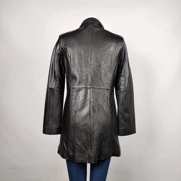 Jaclyn Smith Black Leather Zip Up Jacket Size S - Picture 7 of 11